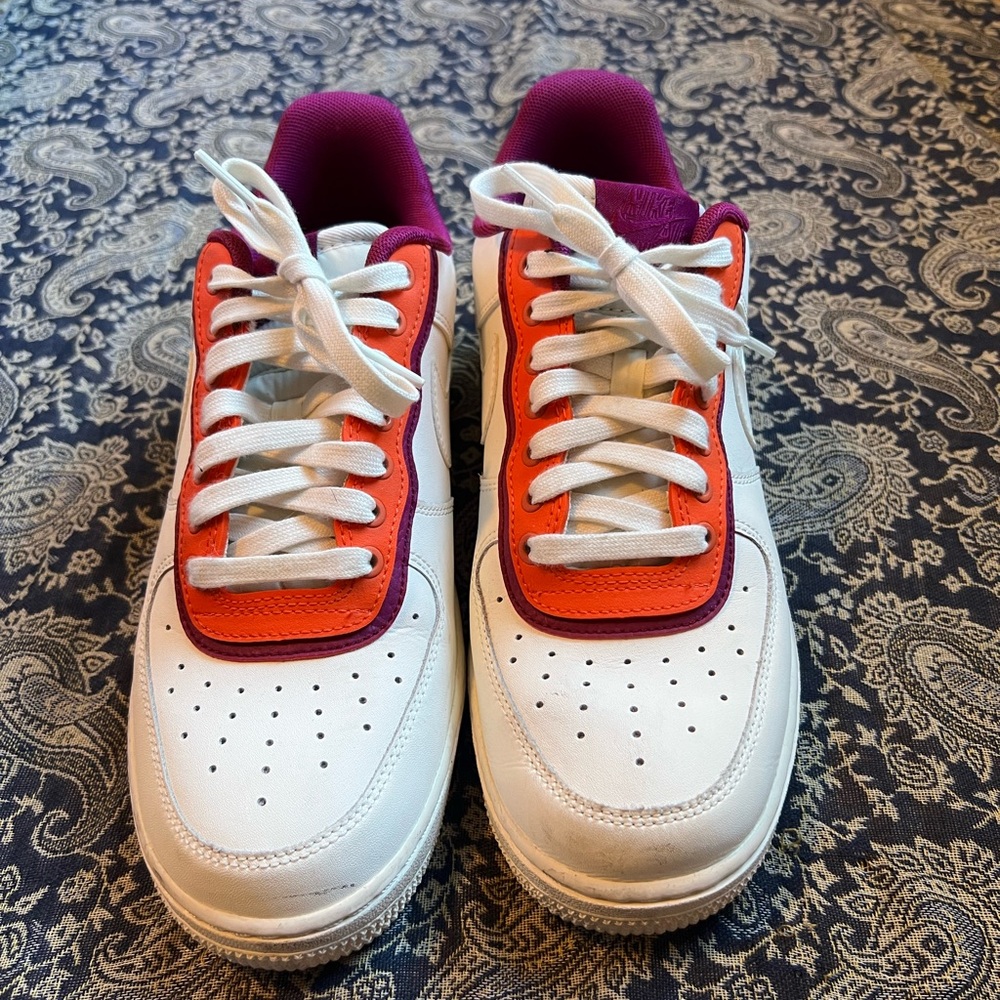 Nike Air Maxes- Burgundy and Orange